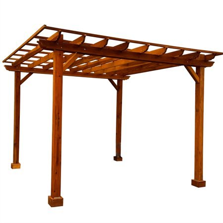 10 Ft. X 14 Ft. Traditional All Cedar Wood Outdoor Patio Pergola Shade Structure